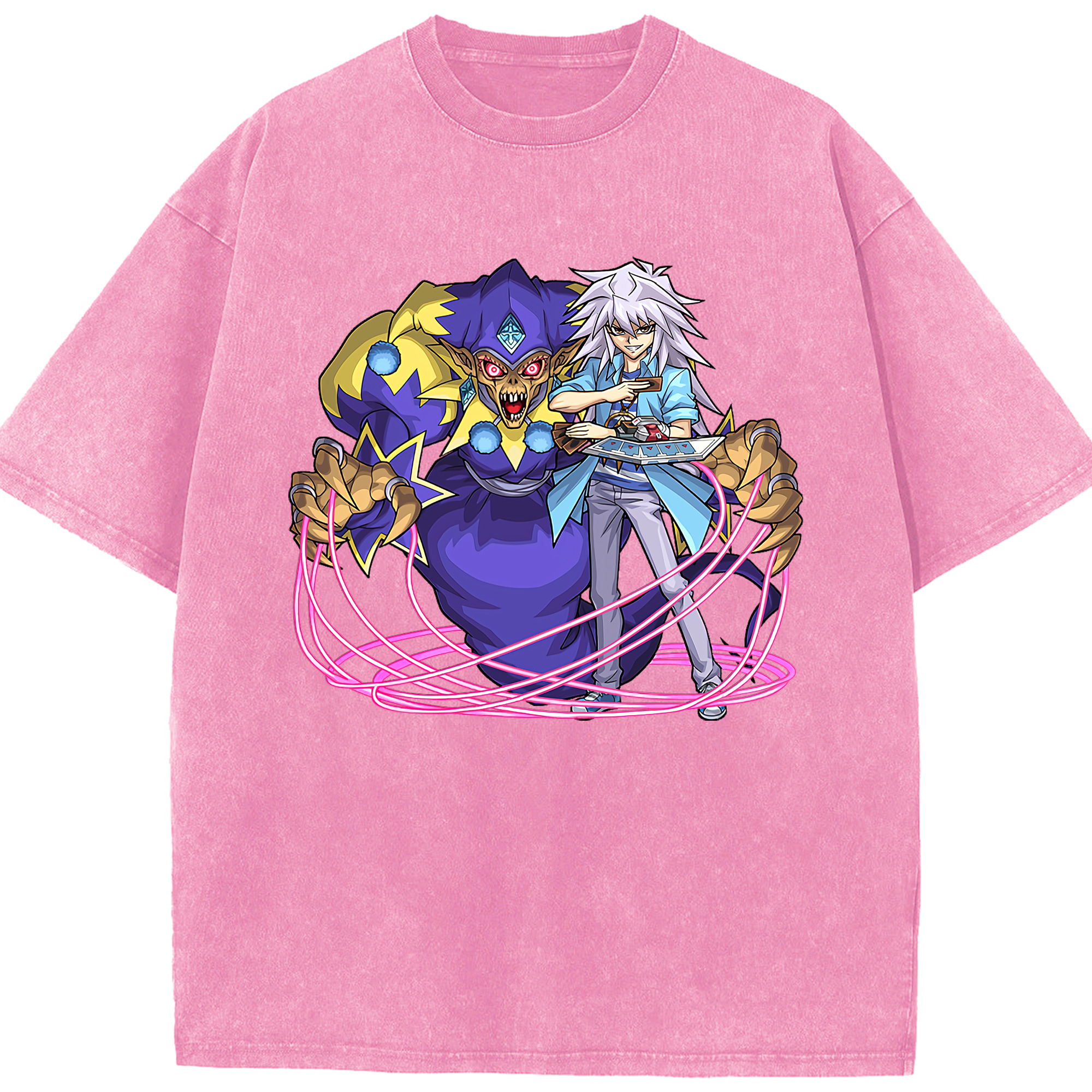 （画像用） 遊☆戯☆王 Yu-Gi-Oh! 綿100% ヴィンテージ風 半袖Tシャツ（フロントプリント）